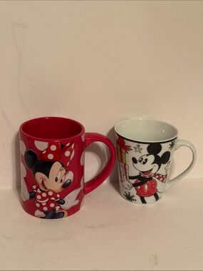 Disney Minnie & Mickey Ceramic Mug Set - Red and White